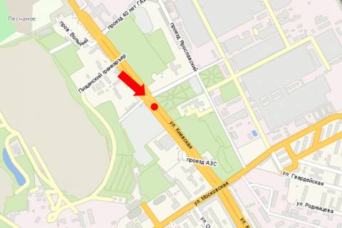 Billboard B in Kremenchuk, 3x6  Kiivs'ka st., v''izd z boku m. Kiiv scheme