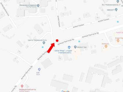 Backlight B in Kyiv, 2.3x3.14  Protasov Ar st. / per. Dokucaevs'kij, v storonu centru scheme