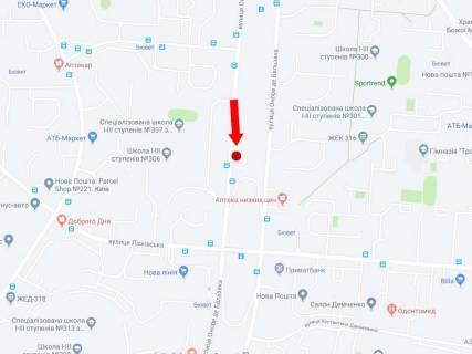 Billboard B in Kyiv, 3x6  Bal'zaka st., 77, v storonu supermarketu "Nova linia", st. Cvetaevoi scheme