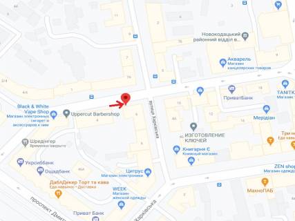 Citylight B in Dnipro (Dnipropetrovsk), 1.2х1.8  st. V'aceslava Lipins'kogo v rajoni bud. 6 scheme