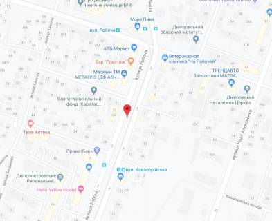 Billboard B in Dnipro (Dnipropetrovsk), 6х3  st. Roboca, v rajoni bud. No9 (rozpodiluvac), napramok z centru scheme