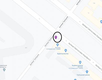 Scrolller, Scroll A in Dnipro (Dnipropetrovsk) Svatoslava Horobrogo st. (kolis. Ckalova st.) - Troic'ka st. (kolis.Krasnaa), 20A - 290809 scheme