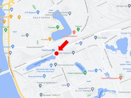 Billboard B in Kyiv, 3x6  Darnic'ke sose - st. Sortuval'na, v storonu Darnic'kogo mostu scheme