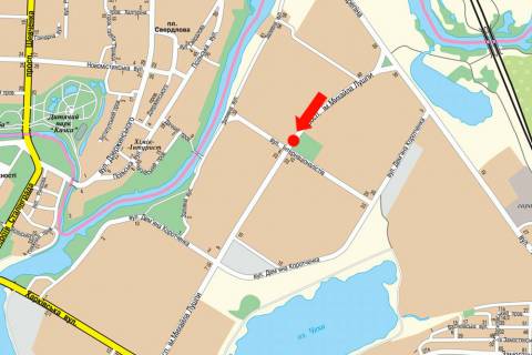 Billboard A in Sumi, 3x6  Luspi av. / Internacionalistiv st., rozdil'nik, v centr scheme