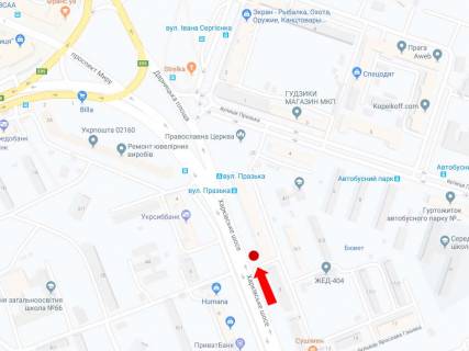 Billboard A in Kyiv, 3x6  Harkivs'ke sose, 3, v storonu Darnic'ka pl. (kolis. Leningrads'ka pl.) scheme