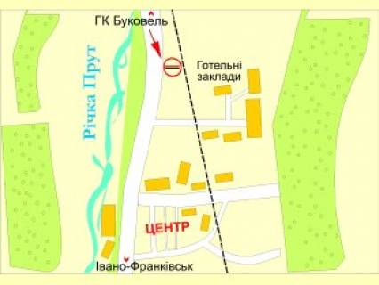 Billboard  in Yaremche, 3x6  Svobodi st., 400, viizd  v storonu Bukovela scheme