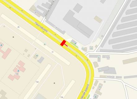 Billboard  in Odessa, 3x6  Palia st. (kolis. Dnipropetrovs'ka doroga) - Paustovs'kogo st., 31, v centr scheme