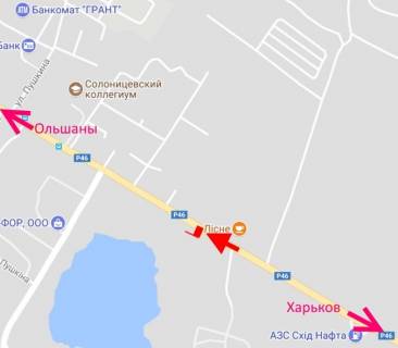 Billboard B in Solonitsivka, 3x6  с. Солоницівка, кафе "Лісове", у бік Ольшан scheme