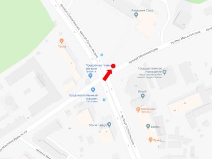 Backlight  in Kyiv, 2.3x3.14  Mehanizatoriv st. / st. Solom'ans'ka, na svitlofori, v storonu st. Kudrasova scheme