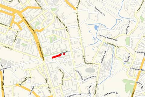 Billboard  in Kalush, 3x6  Puskina st., bila inzenernogo korpusu, supermarketu "Favorit" scheme