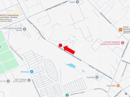 Billboard A in Kropyvnytskyi (Kirovograd), 3x6  Героїв Рятівників вул., в сторону вул. Академіка Тамма scheme