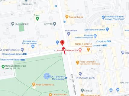 Prismatron, Prism B in Krivy Rig Sobornosti st. (kolis. Kosiora st.), 27 - Metalurgiv av. - 301089 scheme