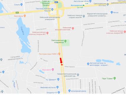 Prismatron, Prism A in Kyiv, 3x6  Kil'ceva doroga - st. Peremogi, rozdil'nik, v storonu TC "Diamant", "4Room", av. Kurbasa - 214636 scheme