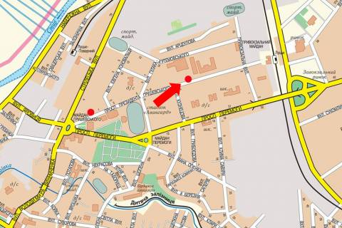 Citylight  in Lutsk, 1.8x1.2  Grusevs'kogo av., 17, v bik z/d vokzalu scheme