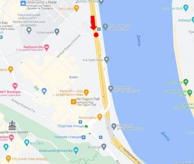 Video Billboard A in Kyiv, 1.8x1.2  Набережно-Хрещатицька вул., 19/21, на р/п, (6-2), у бік ст.м. "Поштова площа" - 583666 scheme