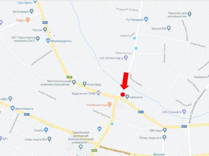 Billboard  in Melitopol, 6x3  50-ricca Peremogi. - st. Sagajdacnogo (kolis. st. Frunze), na svitlofori, v centr scheme