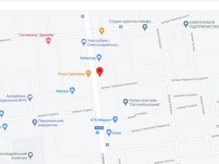 Billboard A in Oleksandria Sobornij av., 87, apteka "Med Servis", NoDn081, prajs za rolik 10 sek 1 vihid/5 hvilin, z 8:00-22:00. Rozrahunok dla insih parametriv translacii utocnujte u menedzera. scheme