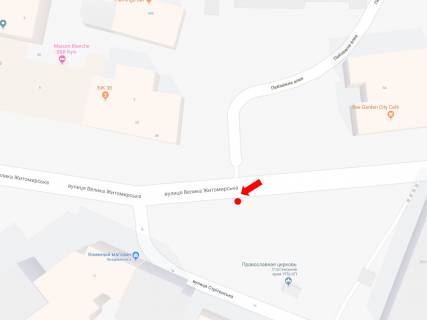 Citylight B in Kyiv, 1.8x1.2  V. Zitomirs'ka st., 33 / st. Stritens'ka, v storonu pl. L'vivs'ka scheme