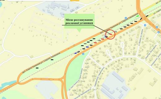Billboard A in Zaporizhzhya Tulenina st., v storonu Peremogi st., Pered povorotom scheme