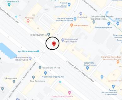 Citylight A in Dnipro (Dnipropetrovsk), 1.2х1.8  prosp. Dmitra Avornic'kogo - st. Voskresens'ka scheme