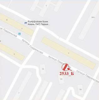 Billboard B in Kherson Lavren'ova st., 5A - Boguna st. (kolis. Illica st.) scheme