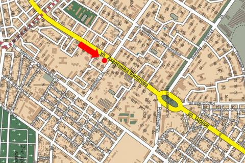 Citylight  in Odessa, 1.8x1.2  Filatova st., 54 / Gajdara st., bila universamu "Burevestnik" scheme