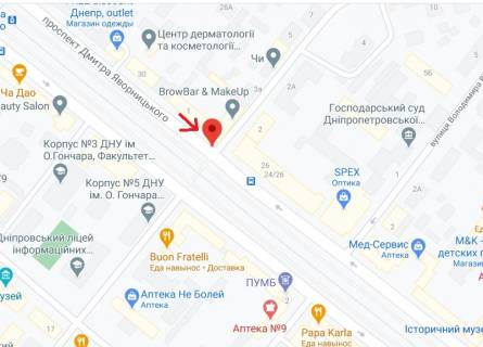 Citylight B in Dnipro (Dnipropetrovsk), 1.2х1.8  prosp. Dmitra Avornic'kogo - st. Sergia Efremova scheme