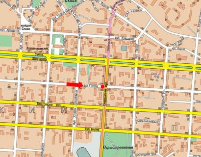 Citylight  in Cherkasy, 1.8x1.2  Gogola st. / Smilans'ka st., v bik Central'nogo rinku scheme