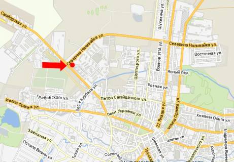 Billboard A in Drogobich, 3x6  Sambirs'ka st., bila magazinu santehniki scheme