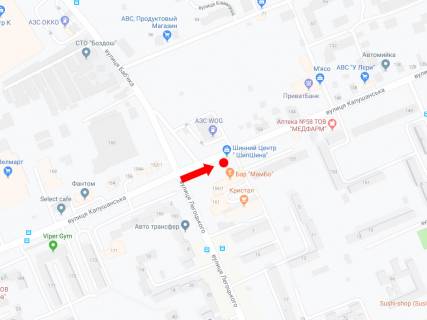 Billboard A in Uzhgorod, 3x6  Kapusans'ka st., 159 / Bab''aka st., navproti AZS "WOG", v centr scheme