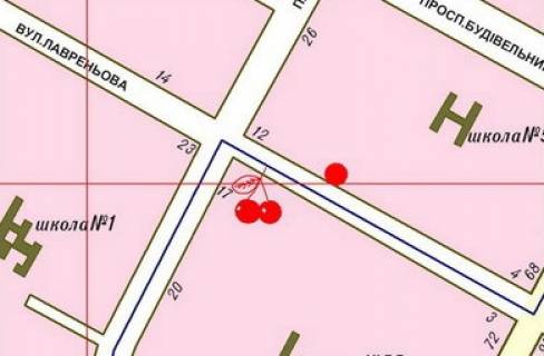 Billboard A in Kherson Lavren'ova st., Sumens'kij rinok scheme