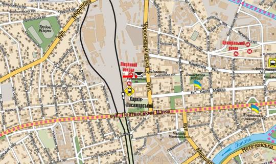 Citylight B in Kharkiv, 1.8x1.2  Privokzal'na pl., Golovpostamtu, vihid zi st. m. "Pivdennij vokzal" scheme
