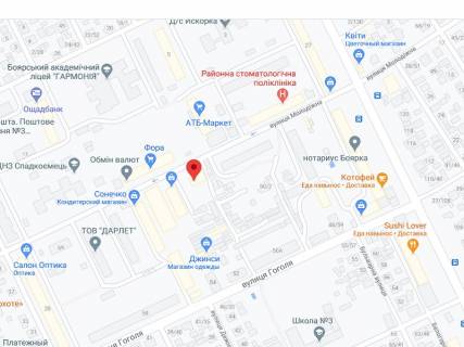 Video Billboard A in Boyarka Molodizna st., 59, apteka "Med Servis", NoK003, prajs za rolik 10 sek 1 vihid/5 hvilin, z 8:00-22:00. Rozrahunok dla insih parametriv translacii utocnujte u menedzera. - 301249 scheme