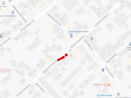 Citylight  in Lviv, 1.8x1.2  Antonovica st., 47 - st. Mel'nika, zup. "Mel'nika", v centr scheme