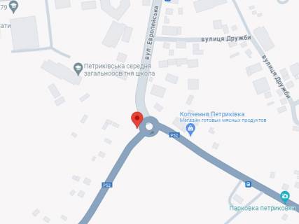 Billboard A in , 3x6  Європейська вул., кільце, в'їзд в смт Петриківка scheme