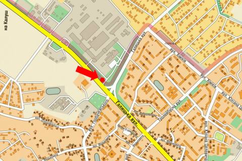 Billboard B in Ivano-Frankivsk, 3x6  Kalus'ke sose / Galic'ka st., bila radiozavodu "Karpati" scheme