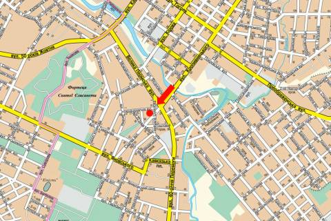 Billboard A in Kropyvnytskyi (Kirovograd), 3x6  Kropivnic'kogo st., bila Avtorinku, TC "Taron" (flazok) scheme