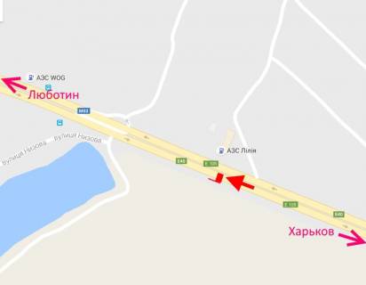 Billboard B in Korotich, 3x6  Траса Київ - Харків, 466 км - с. Коротич, АЗС "Лілія", у бік Люботина scheme