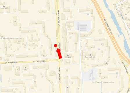 Billboard B in Zaporizhzhya, 3x6  Novokuznec'ka st., 21, rinok "Pivdennij", supermarket "Brusnicka", v centr scheme