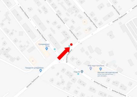 Citylight B in Lviv, 1.8x1.2  Lubins'ka st., 60 - st. Kanivs'ka, zupinka, v centr scheme