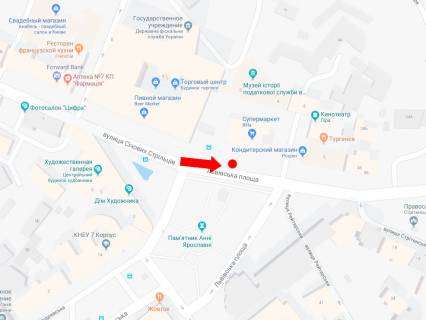 Citylight B in Kyiv, 1.8x1.2  Sicovih stril'civ st., 8B / L'vivs'ka pl., bila supermarketu "Novus", v centr scheme