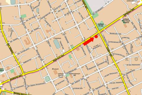 Citylight A in Zhytomyr, 1.8x1.2  Kiivs'ka st., 96 / Shidna st., bila Sberbanku, lobmardu "Blago", na svitlofori scheme