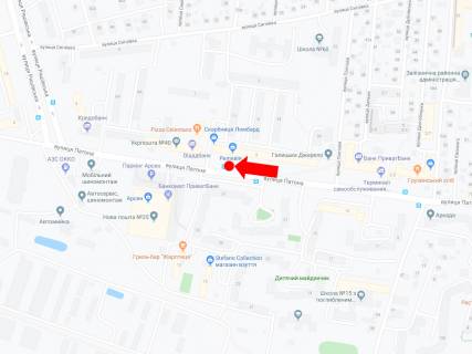 Citylight  in Lviv, 1.8x1.2  Patona st. 2 (zup. "Patona"), navproti supermarketiv "Arsen", "Fokstrot", v storonu st. Gorodoc'ka scheme