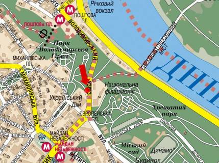 Cityscroll A in Kyiv, 1.8x1.2  Володимирський узвіз, 100м від Європейської пл., в бік Європейської пл. scheme