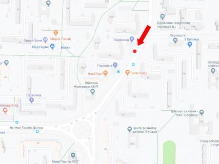 Billboard  in Kyiv, 3x6  Geroiv Stalingrada av., 61 v storonu st. Geroiv Dnipra scheme