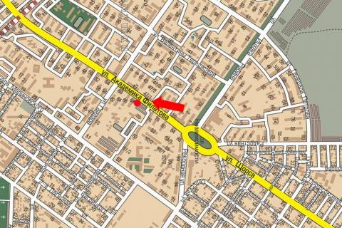 Citylight B in Odessa, 1.8x1.2  Filatova st., 70/1, bila supermarketu "Dva saga", v bik Lustdorfs'koi dorogi scheme