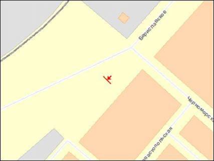 Billboard B in Kherson Berislavs'ke sose - Cornomors'ka st. scheme