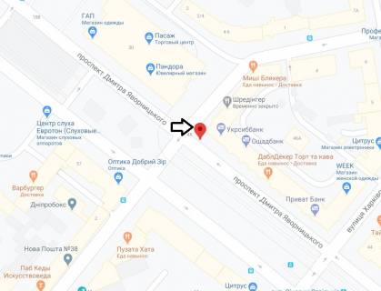 Citylight B in Dnipro (Dnipropetrovsk), 1.2х1.8  prosp. Dmitra Avornic'kogo - st. V'aceslava Lipins'kogo scheme