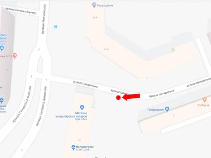 Citylight B in Kyiv, 1.8x1.2  Citadel'na st., 43/14 - Almazova st. (kolis. Kutuzova st.), v bik st. Almazova scheme