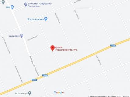 Billboard A in Route, 3x6  Першотравнева вул., 195, центральний ринок scheme